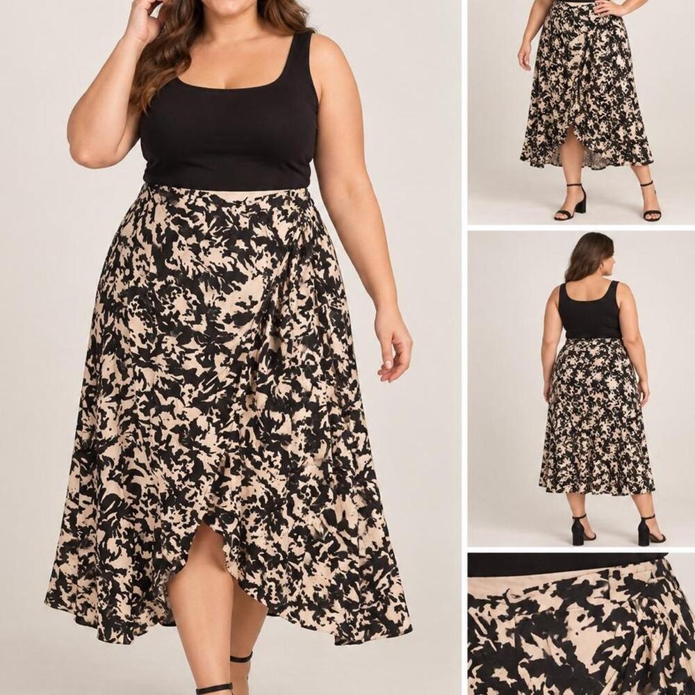 Plus size black beige